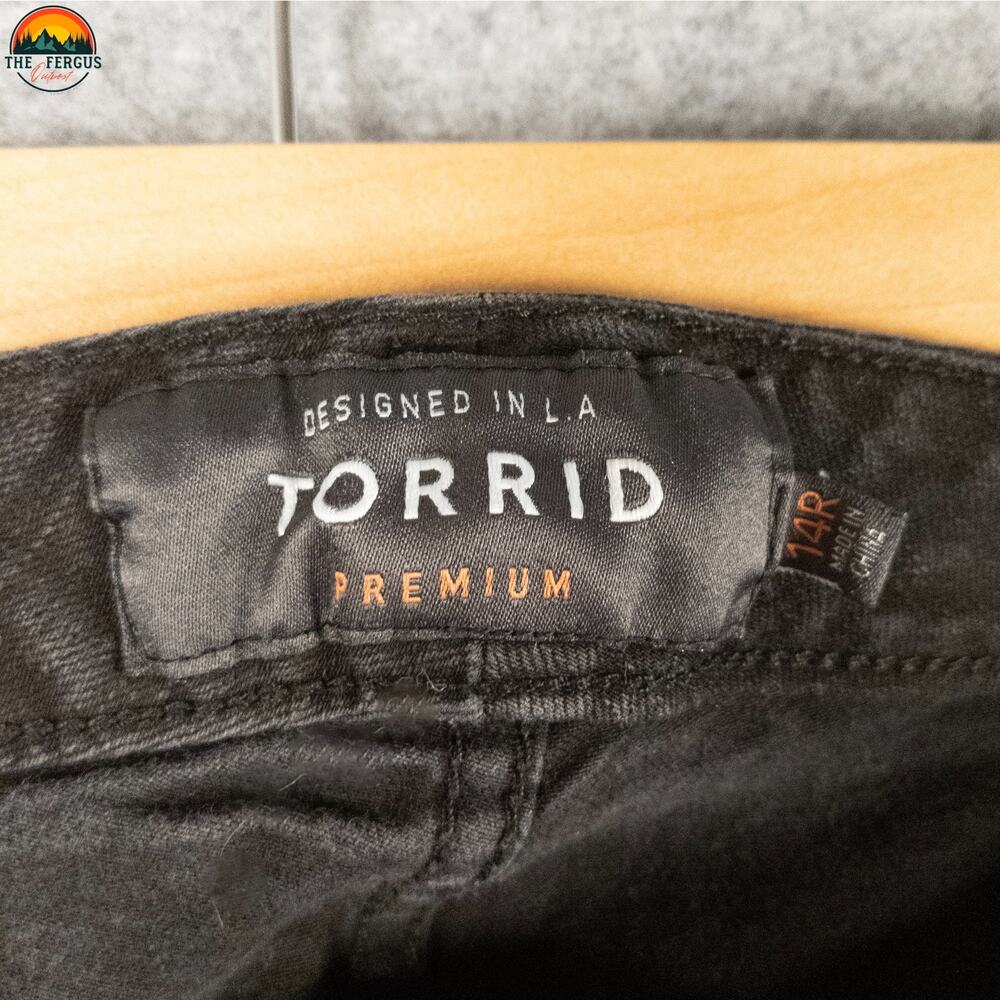 Torrid Skinny Leg Denim Black Cotton Blend Stretch Jeans Dark Wash Women's 14R - Picture 8 of 10